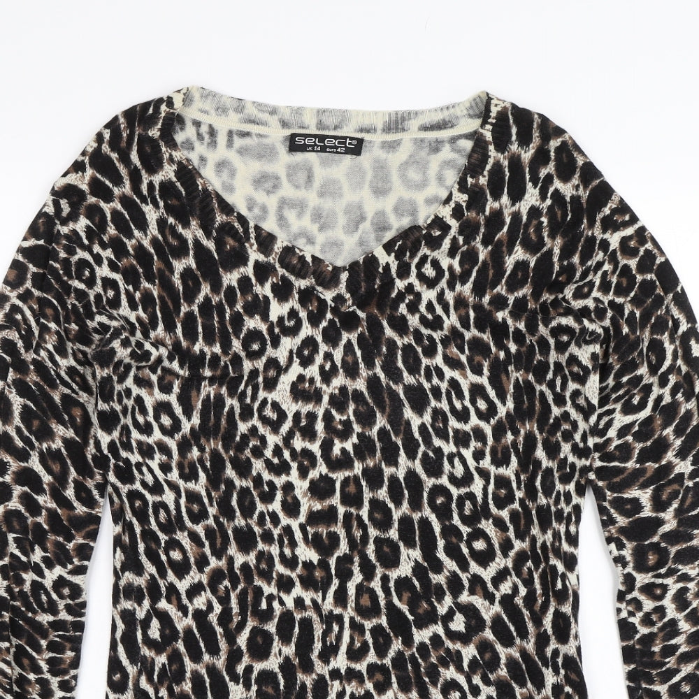 Select Womens Black Animal Print  Shift  Size 14