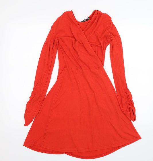 Boohoo Womens Orange   A-Line  Size 8