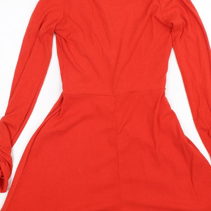 Boohoo Womens Orange   A-Line  Size 8