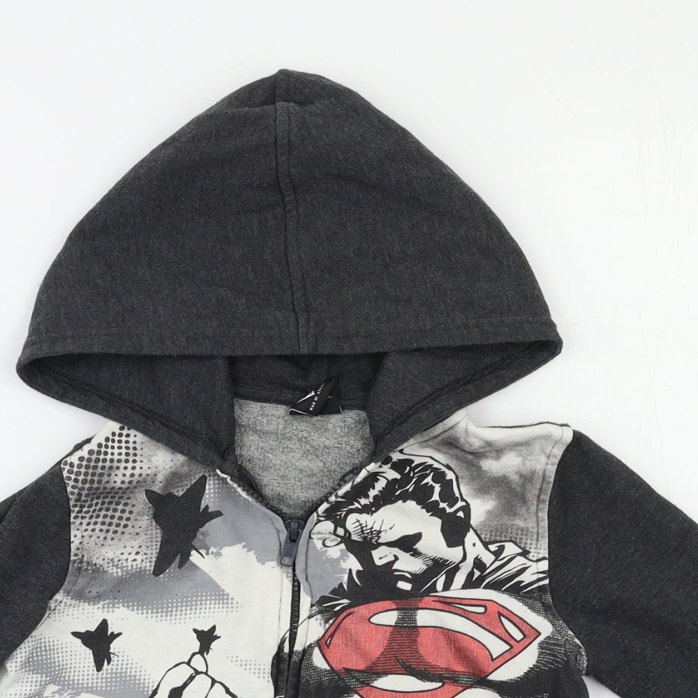 George Boys Grey   Full Zip Hoodie Size 3-4 Years  - Man of Steel