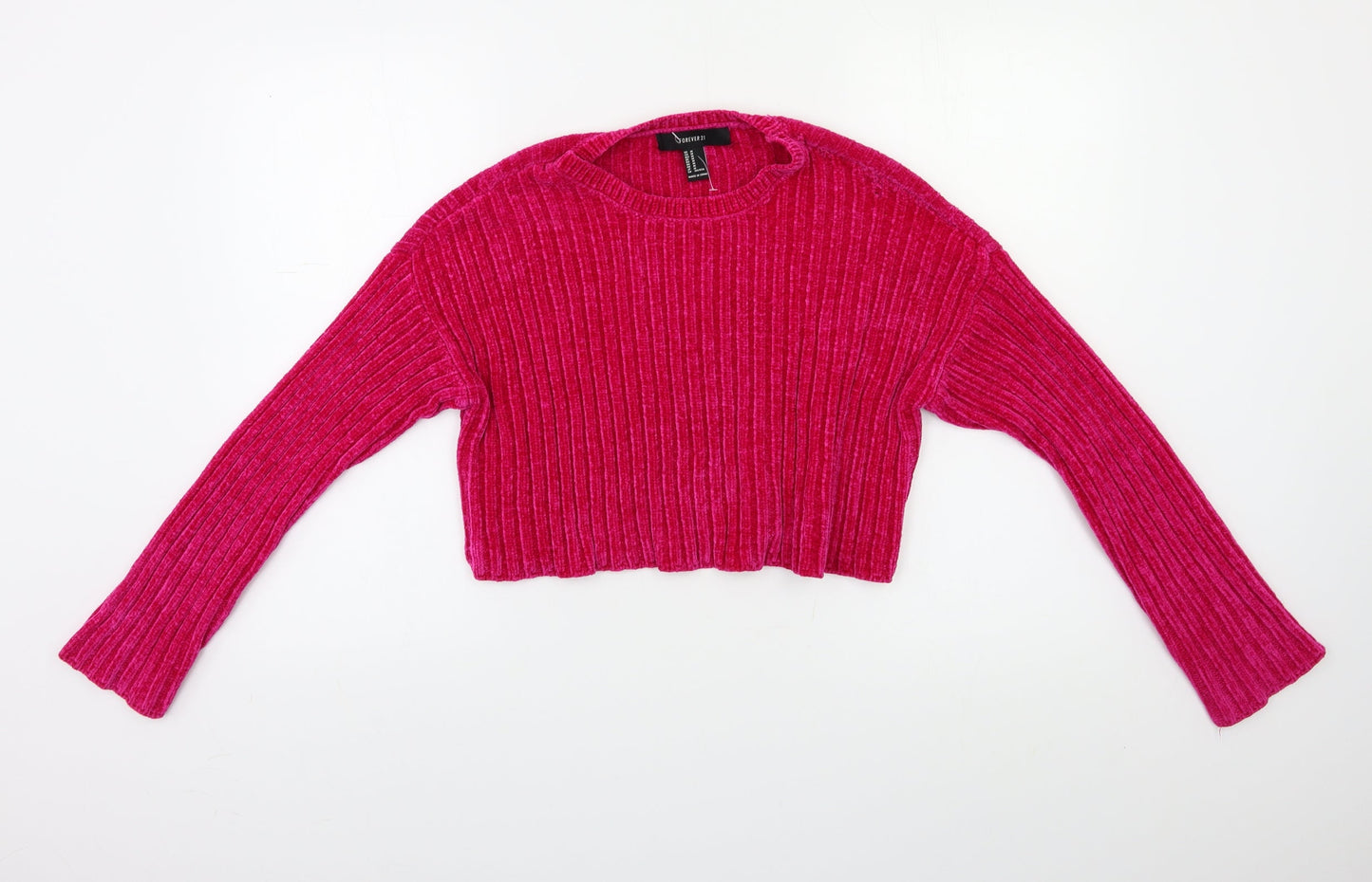 FOREVER 21 Womens Pink   Pullover Jumper Size M  - Cropped