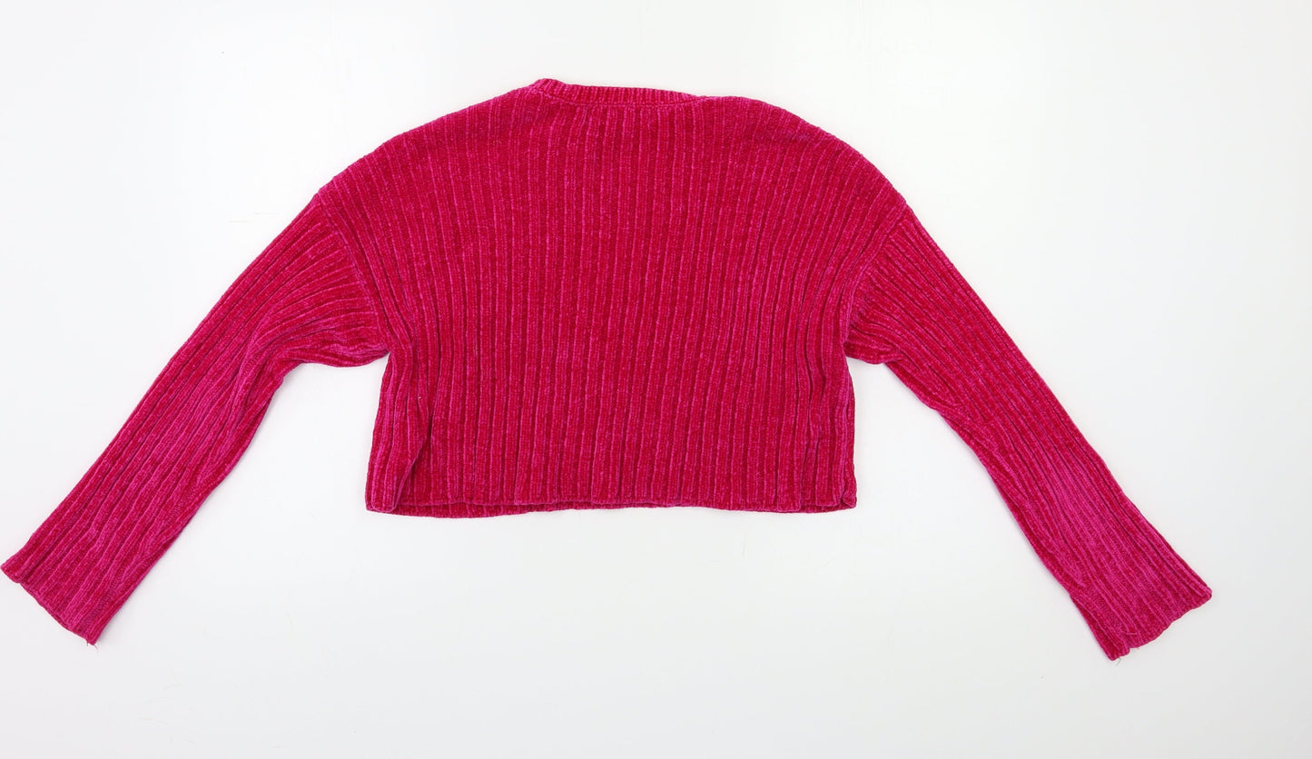 FOREVER 21 Womens Pink   Pullover Jumper Size M  - Cropped