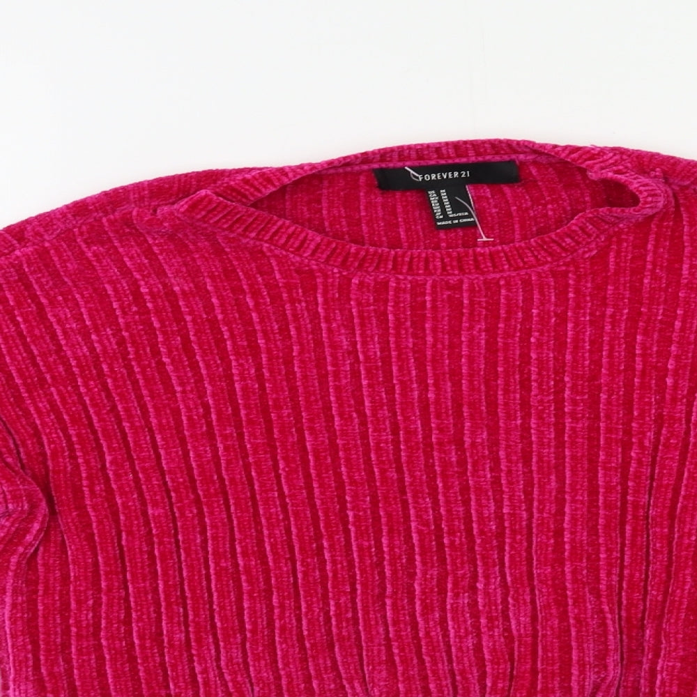 FOREVER 21 Womens Pink   Pullover Jumper Size M  - Cropped