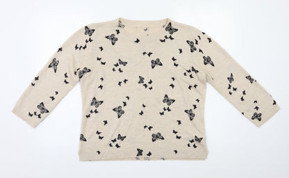 Womens UK Size 14 Preworn Beige Pullover Jumper