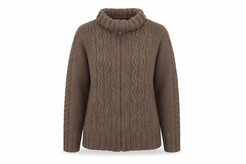 Womens UK Size 14 Classics Brown Cardigan Jumper