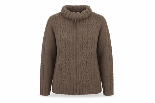 Womens UK Size 14 Classics Brown Cardigan Jumper