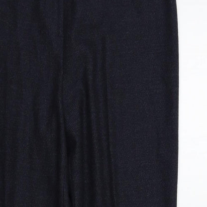 CC Petite Womens Blue Herringbone  Trousers  Size 12 L25 in