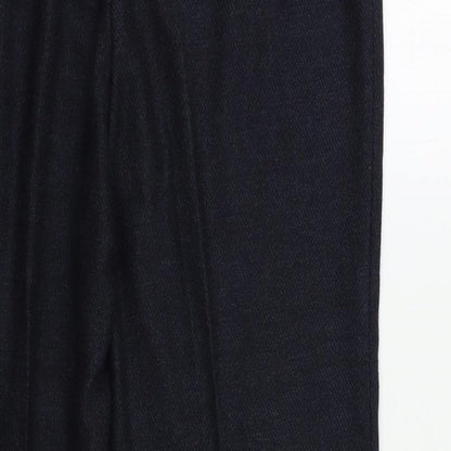 CC Petite Womens Blue Herringbone  Trousers  Size 12 L25 in