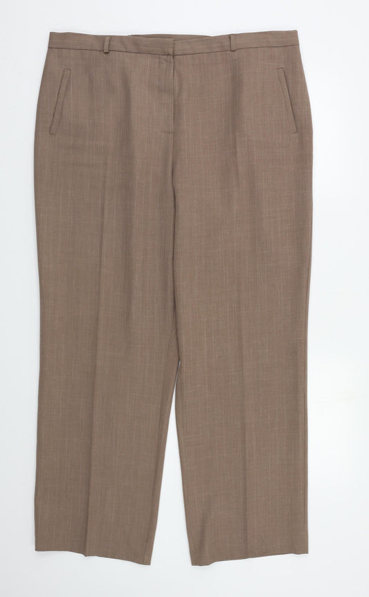 Womens UK Size 20 BHS Regular Fit  Beige Trousers
