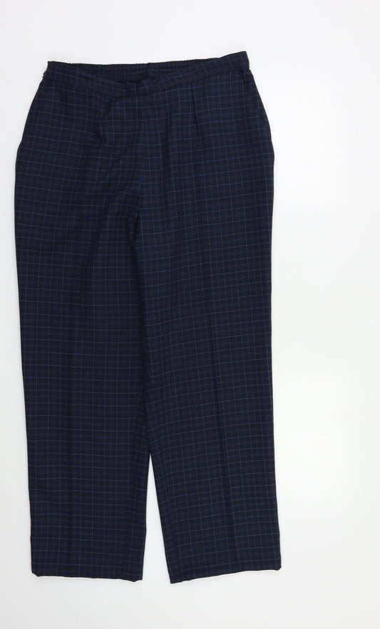 Womens UK Size 14 Preworn Regular Fit  Blue Trousers