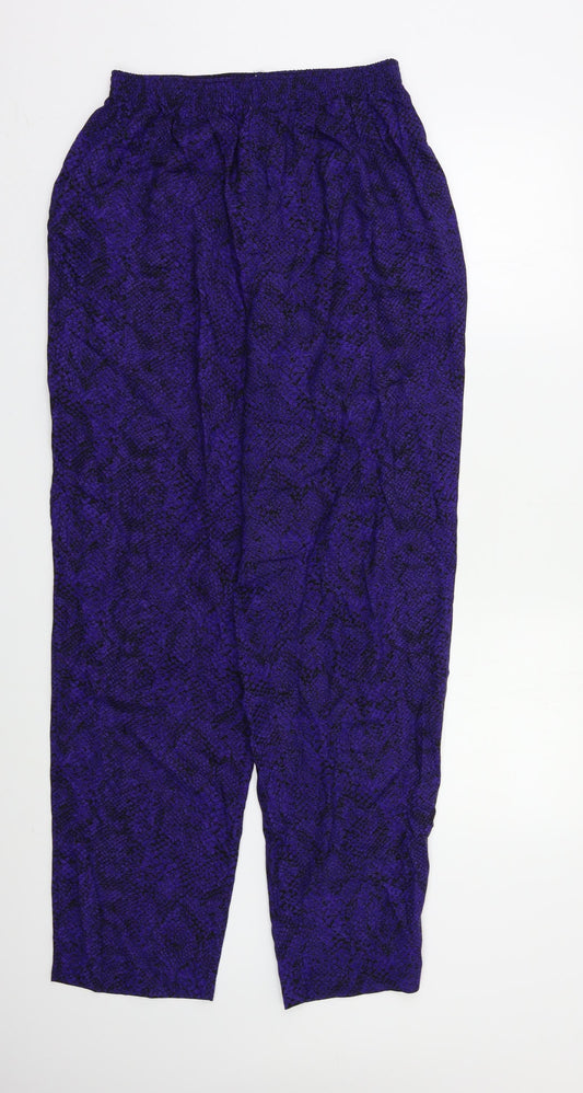 Nightingales Womens Purple Animal Print  Trousers  Size 14 L30 in