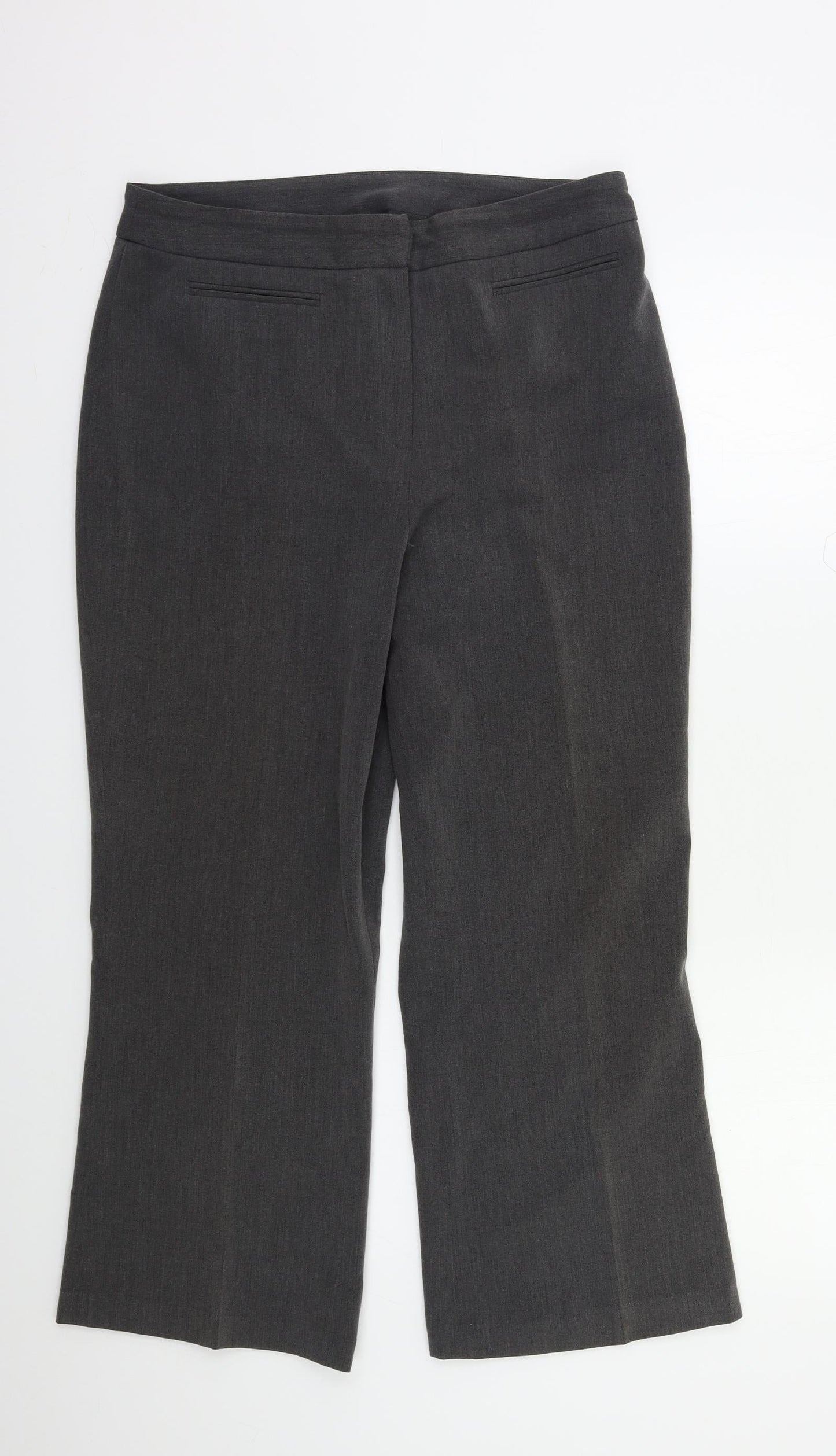 Womens UK Size 14 CMD Regular Fit Dress Pants Grey Trousers