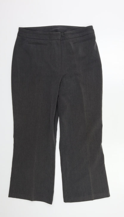 Womens UK Size 14 CMD Regular Fit Dress Pants Grey Trousers