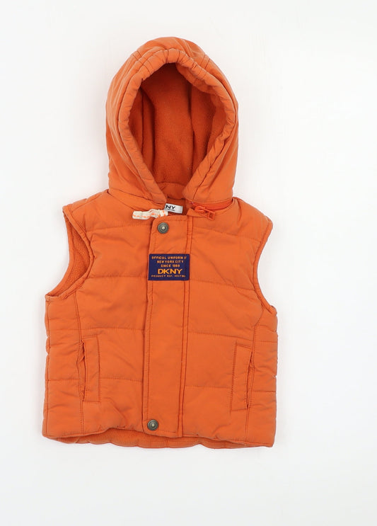 DKNY Baby Orange   Gilet Waistcoat Size 9-12 Months