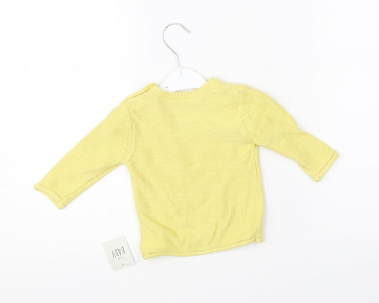 George Girls Yellow  Knit Pullover Jumper Size 0-3 Months