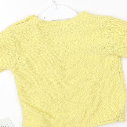 George Girls Yellow  Knit Pullover Jumper Size 0-3 Months