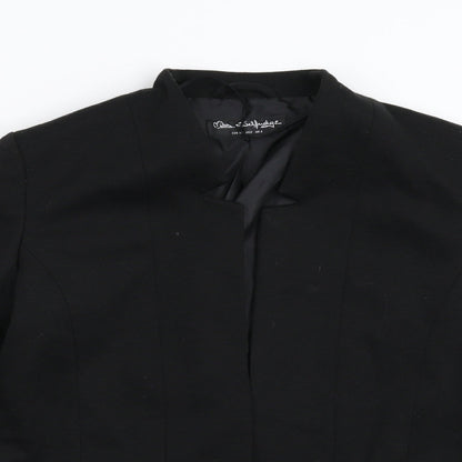 Miss Selfridges Womens Black  Ramie Jacket Blazer Size 6