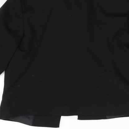 Miss Selfridges Womens Black  Ramie Jacket Blazer Size 6