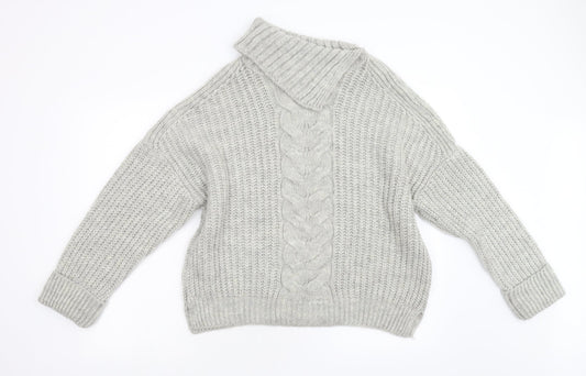 M&S Womens Grey  Knit Pullover Jumper Size L