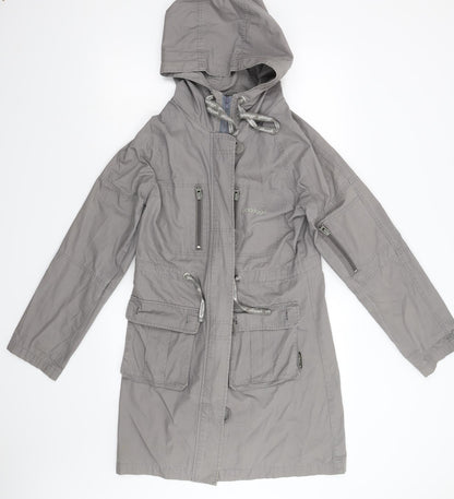 Womens UK Size M Golddigga Grey Overcoat