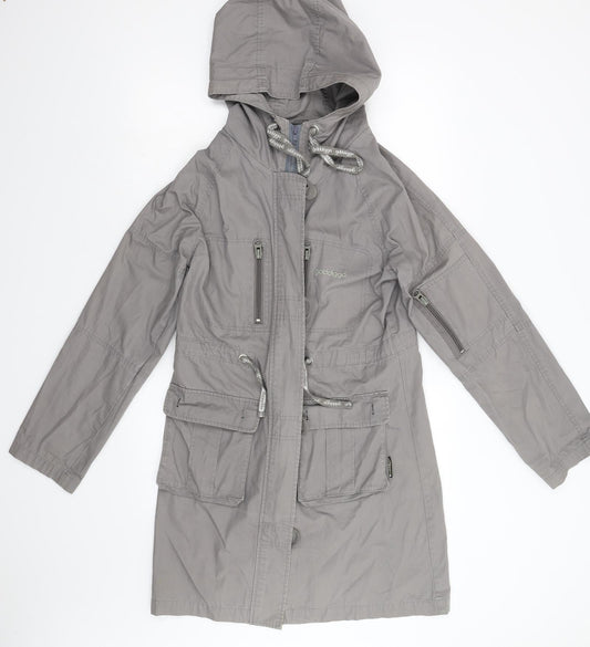 Womens UK Size M Golddigga Grey Overcoat