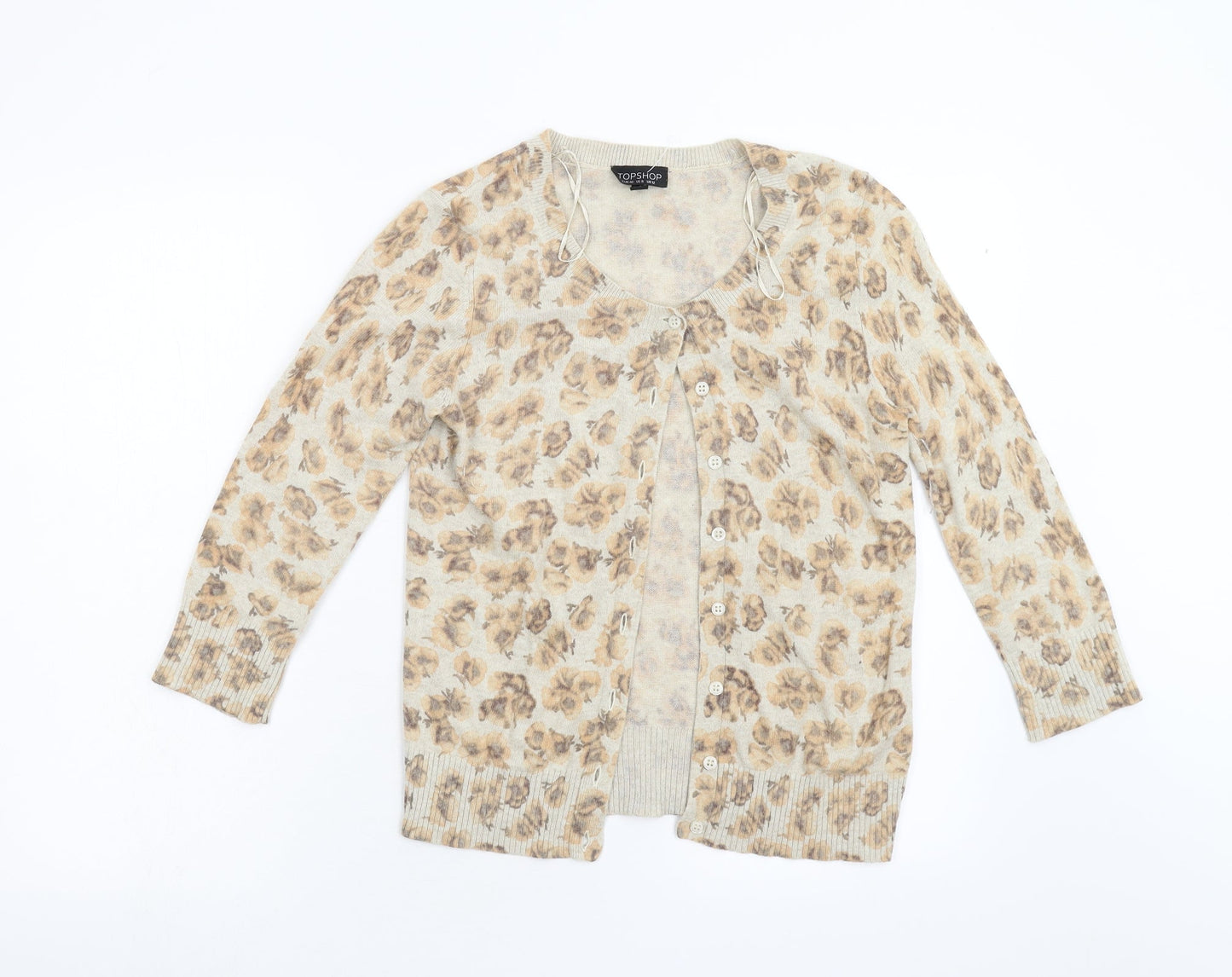 Womens UK Size 12 Topshop Brown Cardigan Jumper