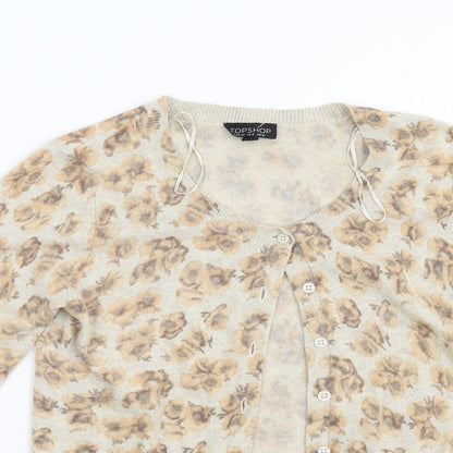 Womens UK Size 12 Topshop Brown Cardigan Jumper