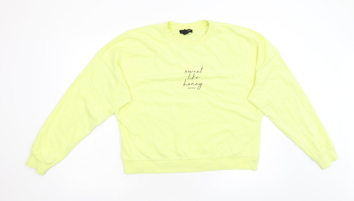 New Look Womens Yellow   Pullover Sweatshirt Size M