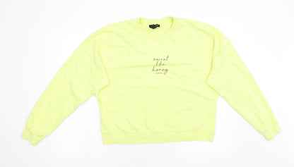New Look Womens Yellow   Pullover Sweatshirt Size M