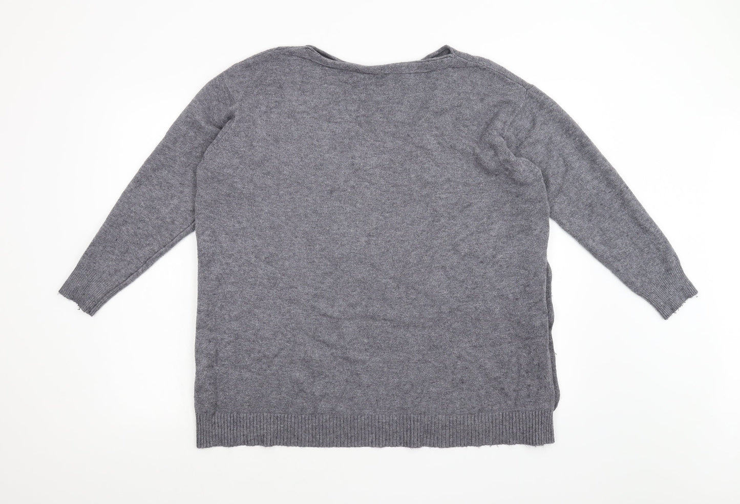 Womens UK Size L Preworn Grey Pullover Jumper