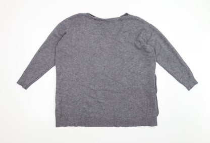 Womens UK Size L Preworn Grey Pullover Jumper