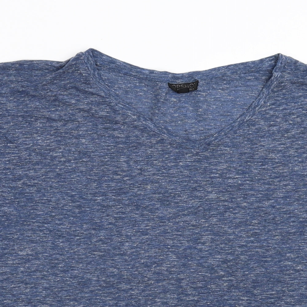 Womens UK Size 8 Topshop Blue Basic T-Shirt