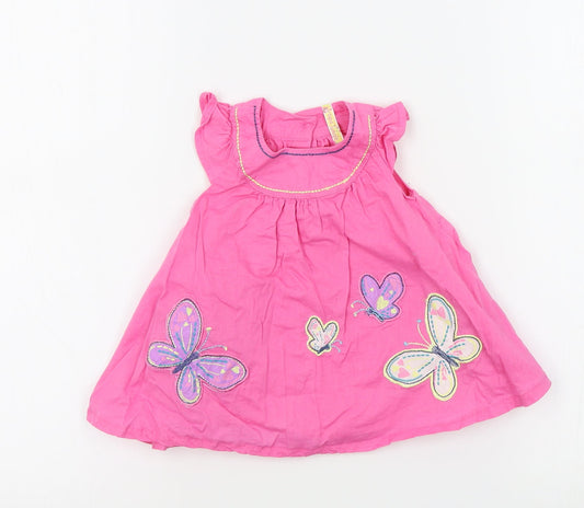 st bernard Girls Pink   A-Line  Size 6-9 Months  - Butterflies