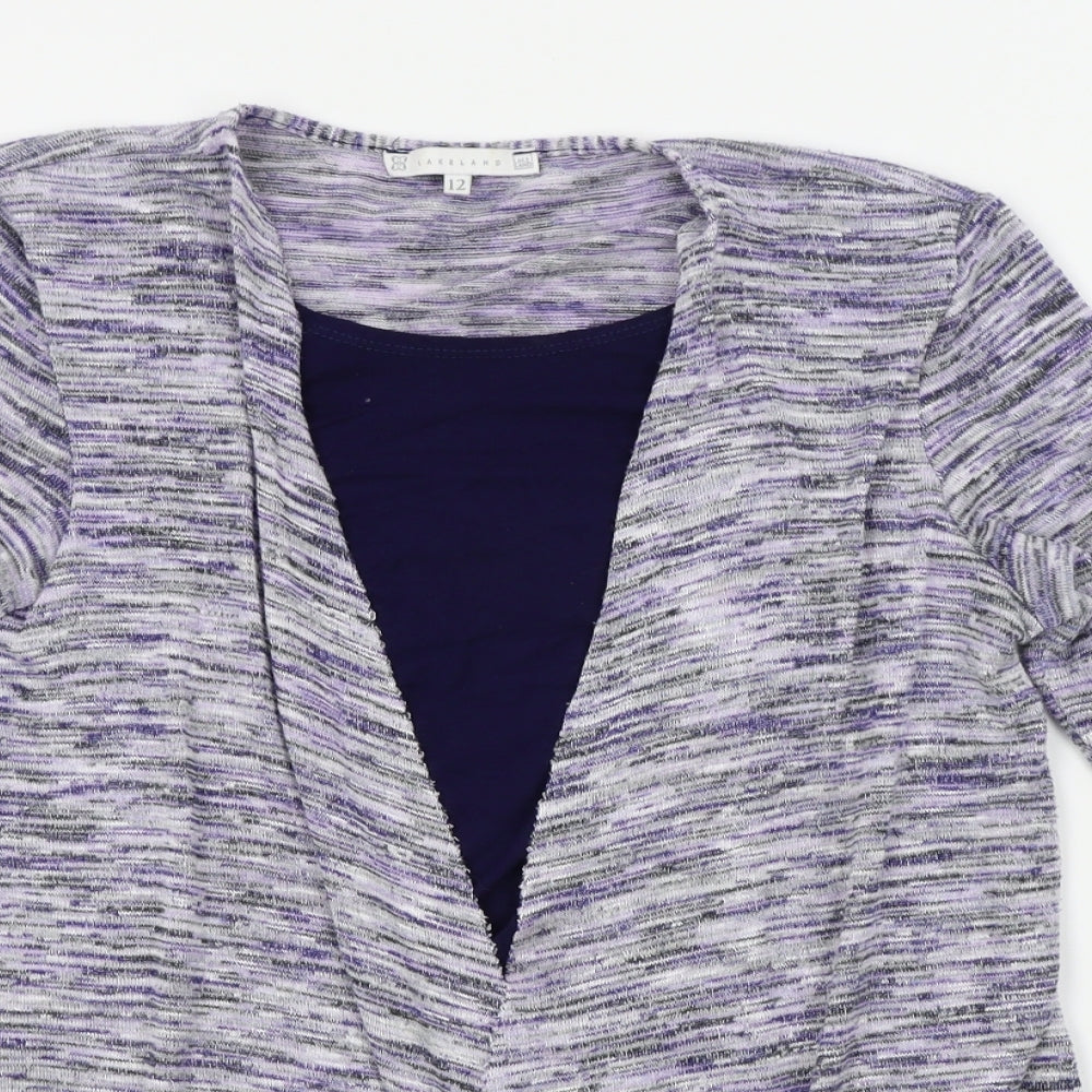 Womens UK Size 12 Lakeland Purple Cardigan Jumper