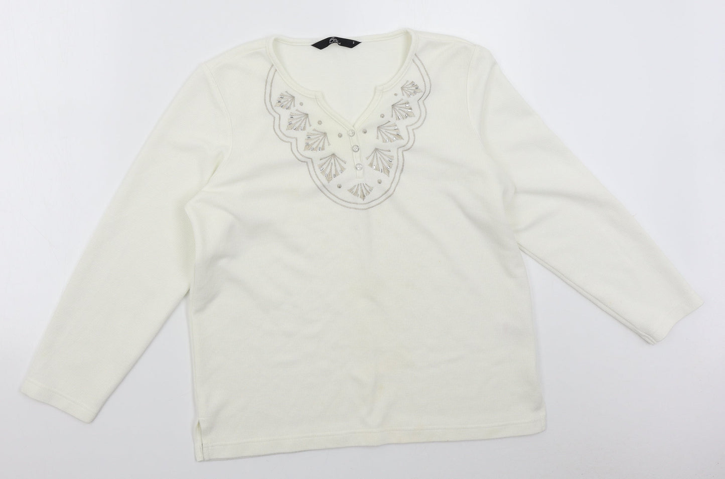 Womens UK Size S BM White Pullover Jumper