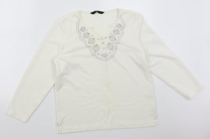 Womens UK Size S BM White Pullover Jumper