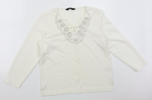 Womens UK Size S BM White Pullover Jumper