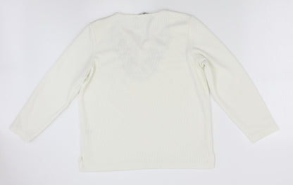 Womens UK Size S BM White Pullover Jumper