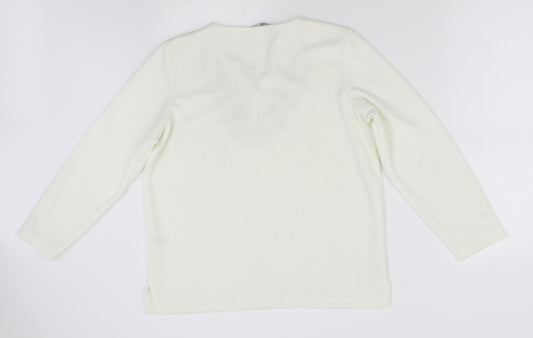 Womens UK Size S BM White Pullover Jumper