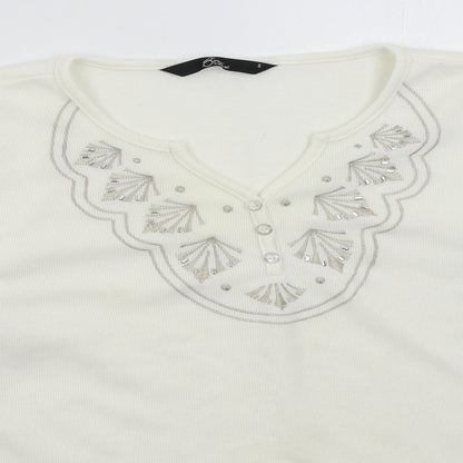 Womens UK Size S BM White Pullover Jumper