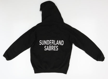 Just Hoods Boys Black   Pullover Hoodie Size 9-10 Years  - sunderland sabres