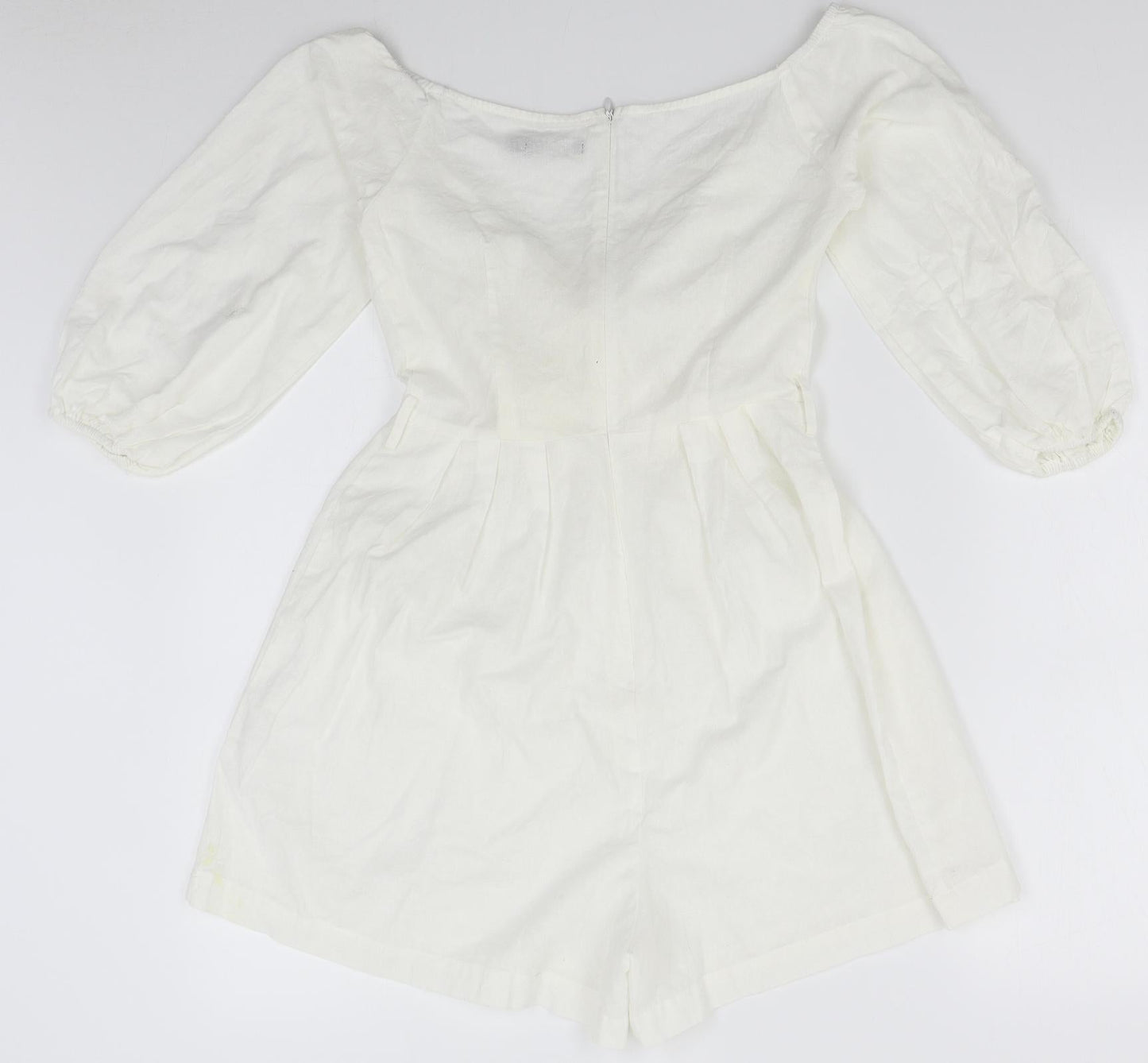 Boohoo Womens White   Romper One-Piece Size 8