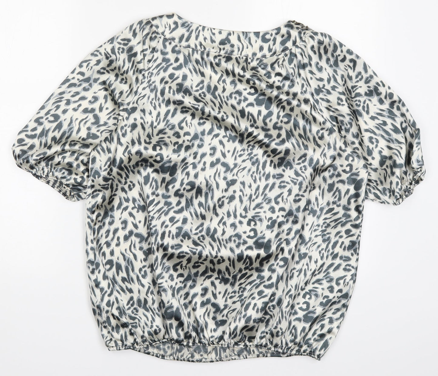 Bonmarché Womens Grey Animal Print  Basic Blouse Size 14