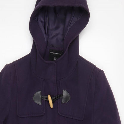 Womens UK Size 12 Dorothy Perkins Purple Pea Coat