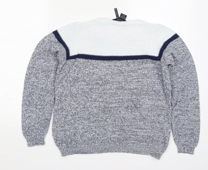 French Dressing Jeans Womens Blue Striped Knit Pullover Jumper Size XS