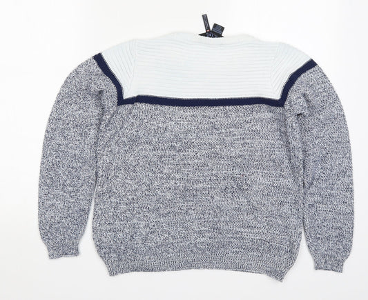 French Dressing Jeans Womens Blue Striped Knit Pullover Jumper Size XS