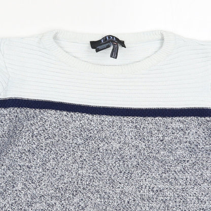 French Dressing Jeans Womens Blue Striped Knit Pullover Jumper Size XS
