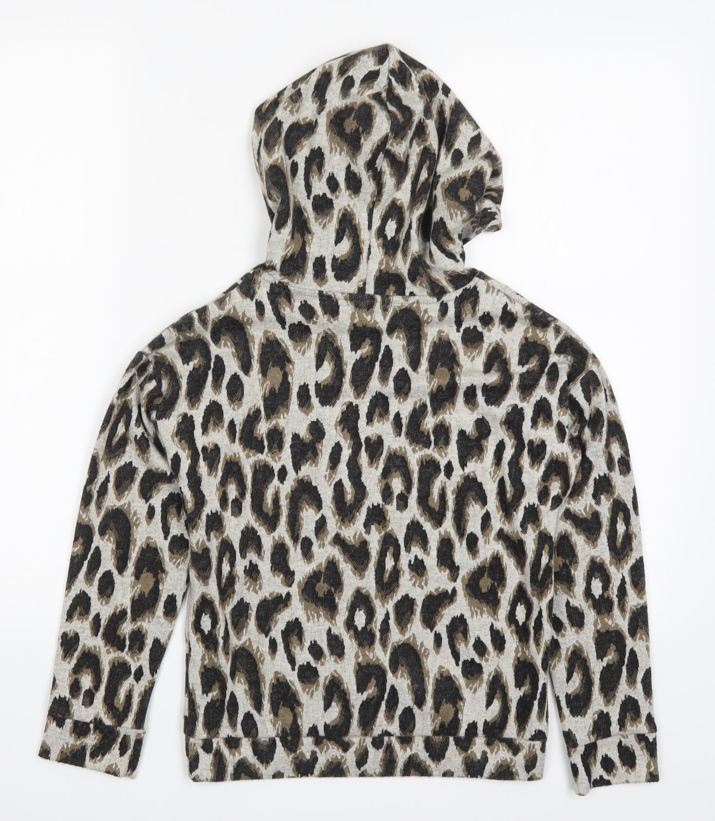 Matalan Girls Brown Animal Print  Pullover Hoodie Size 9 Years