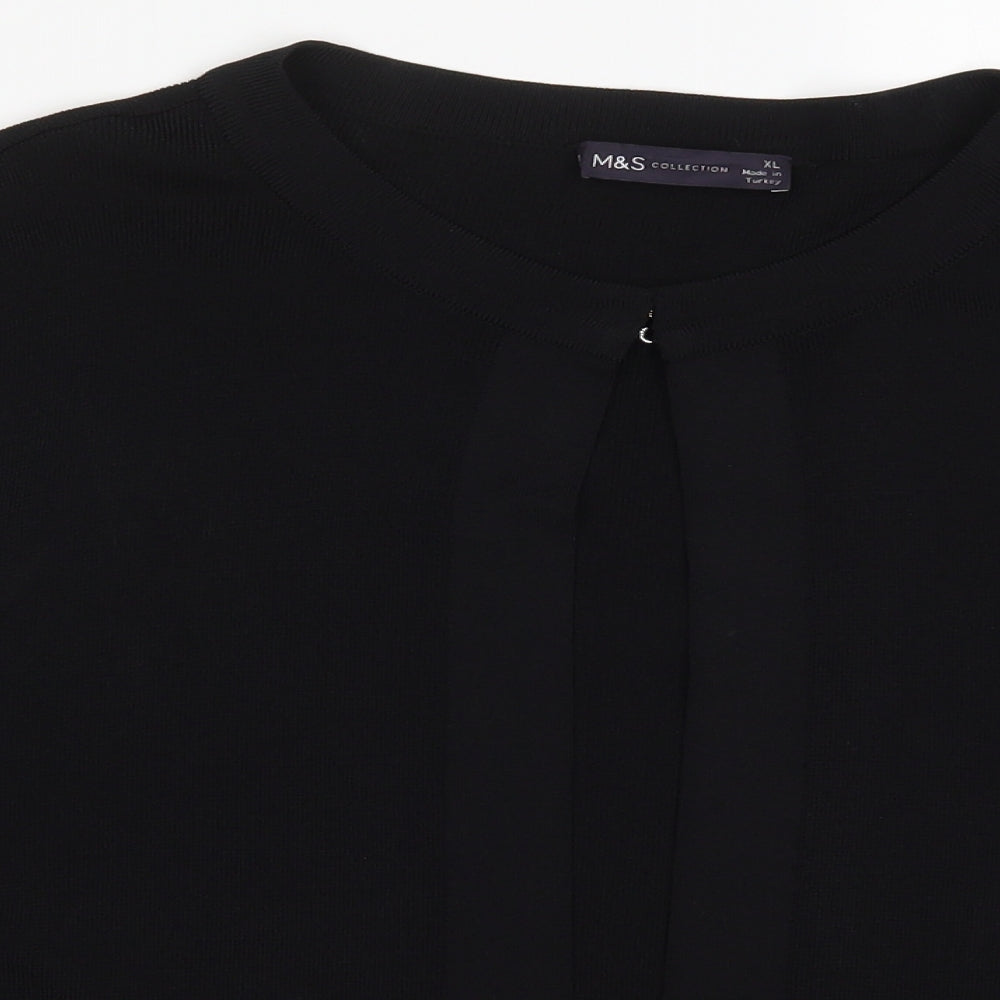 Womens UK Size XL Marks and Spencer Black Cardigan Jumper