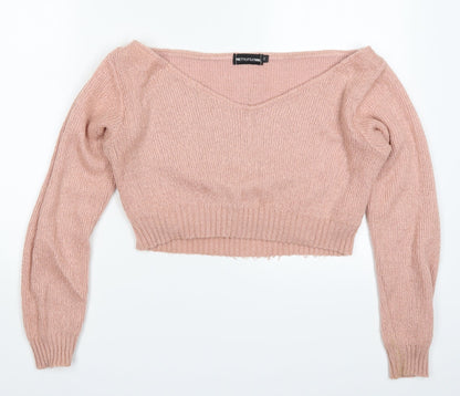Womens UK Size M PRETTYLITTLETHING Pink Pullover Jumper
